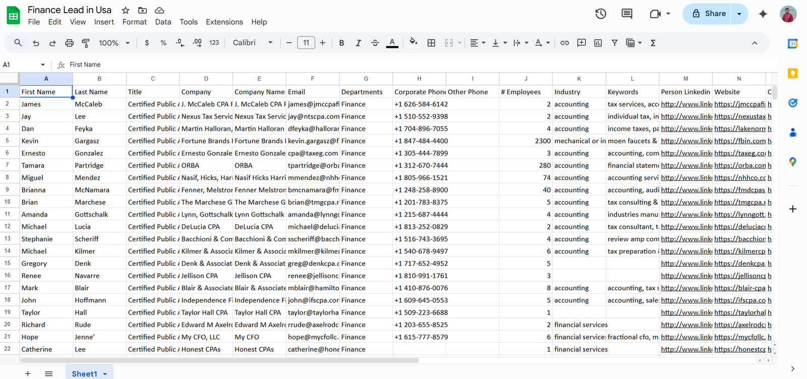 B2B Data Scraping & Personal Direct Dial Research